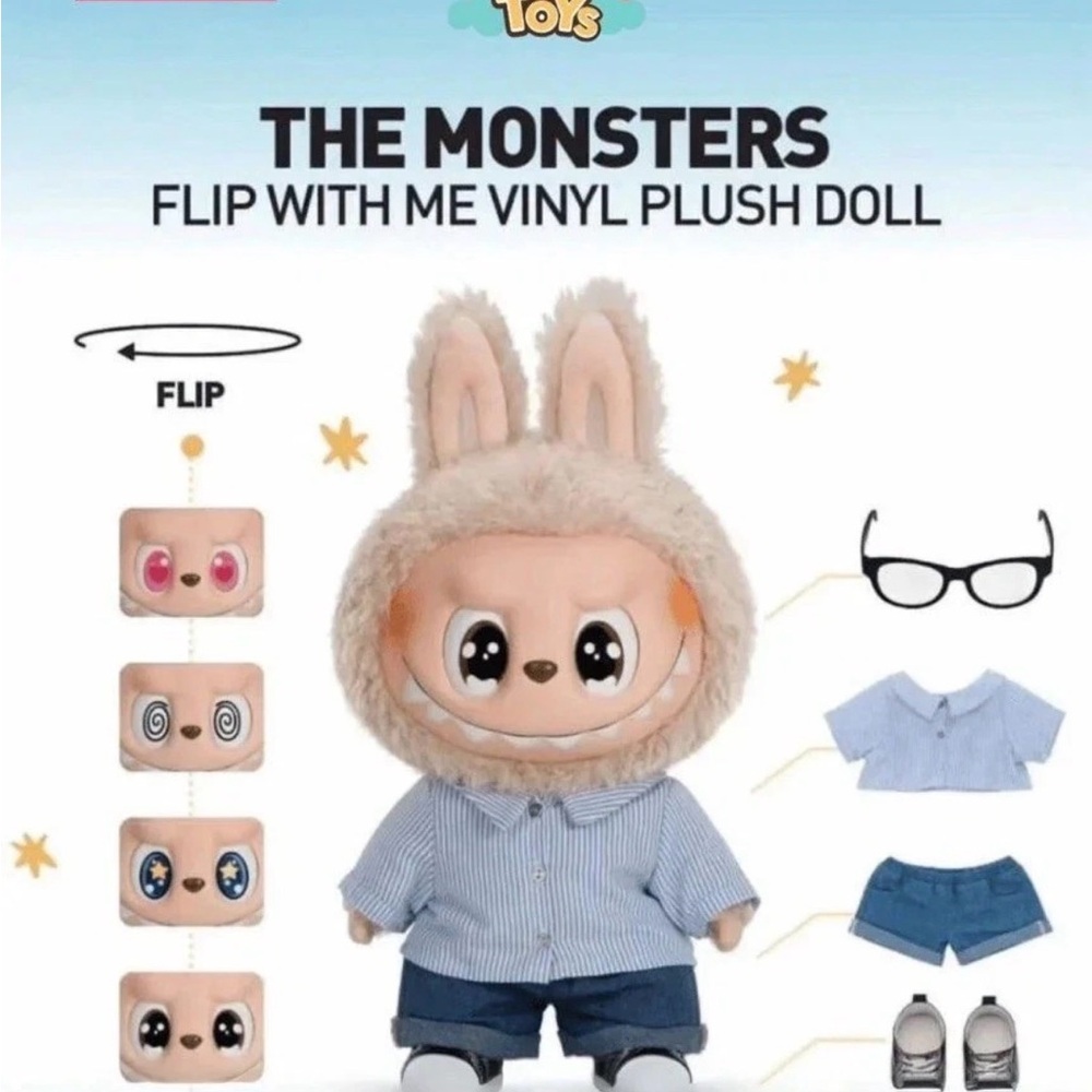 Pop MART Labubu the Monsters Flip with Me Vinyl Plush Doll Authentic - Picture 4 of 10
